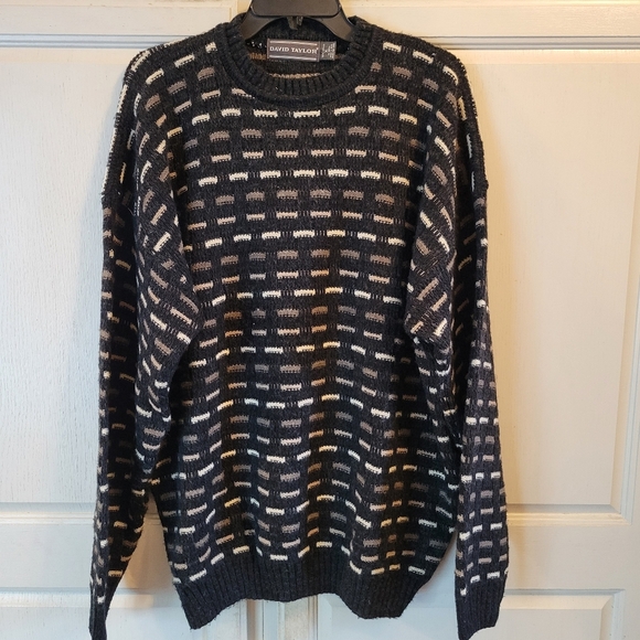 Vintage David Taylor Chunky Knit Block Sweater - Picture 1 of 5
